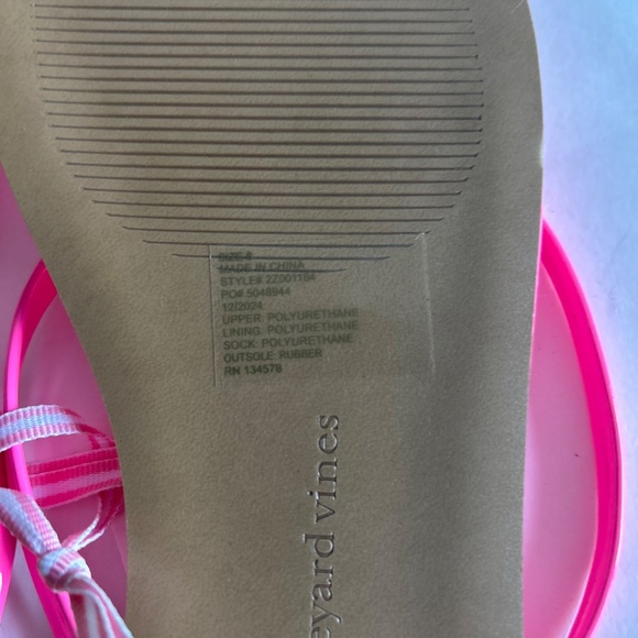 New Vineyard Vines Pink Wave Skinny Strap Flip Flops size 8 - Picture 9 of 13